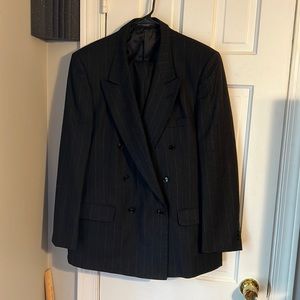 Pinstriped suit, wool, double breasted
